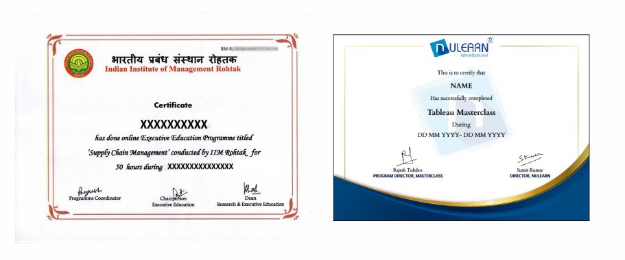 IIM Rohtak Certificate