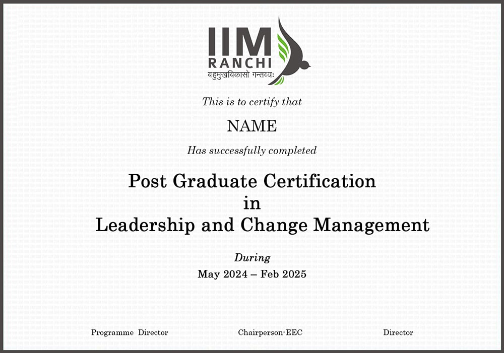 IIM Raipur Certificate