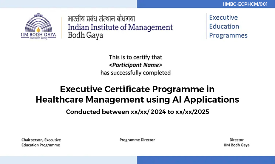 IIM Bodh Gaya Certificate