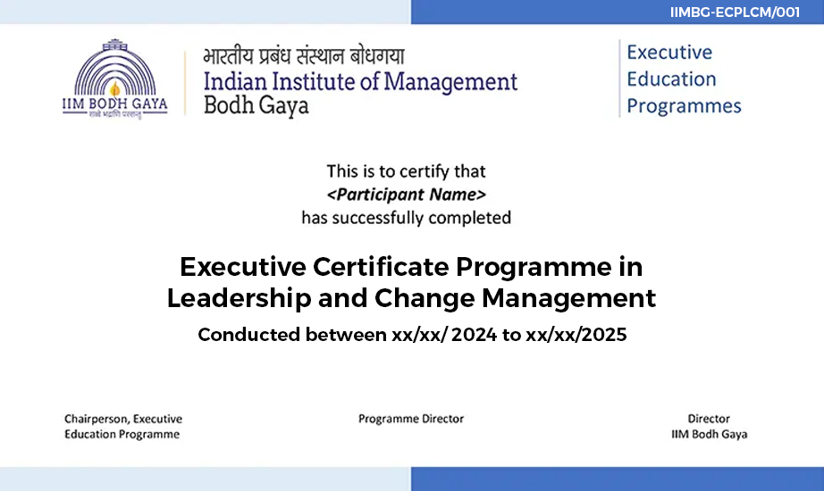 IIM Bodh Gaya Certificate