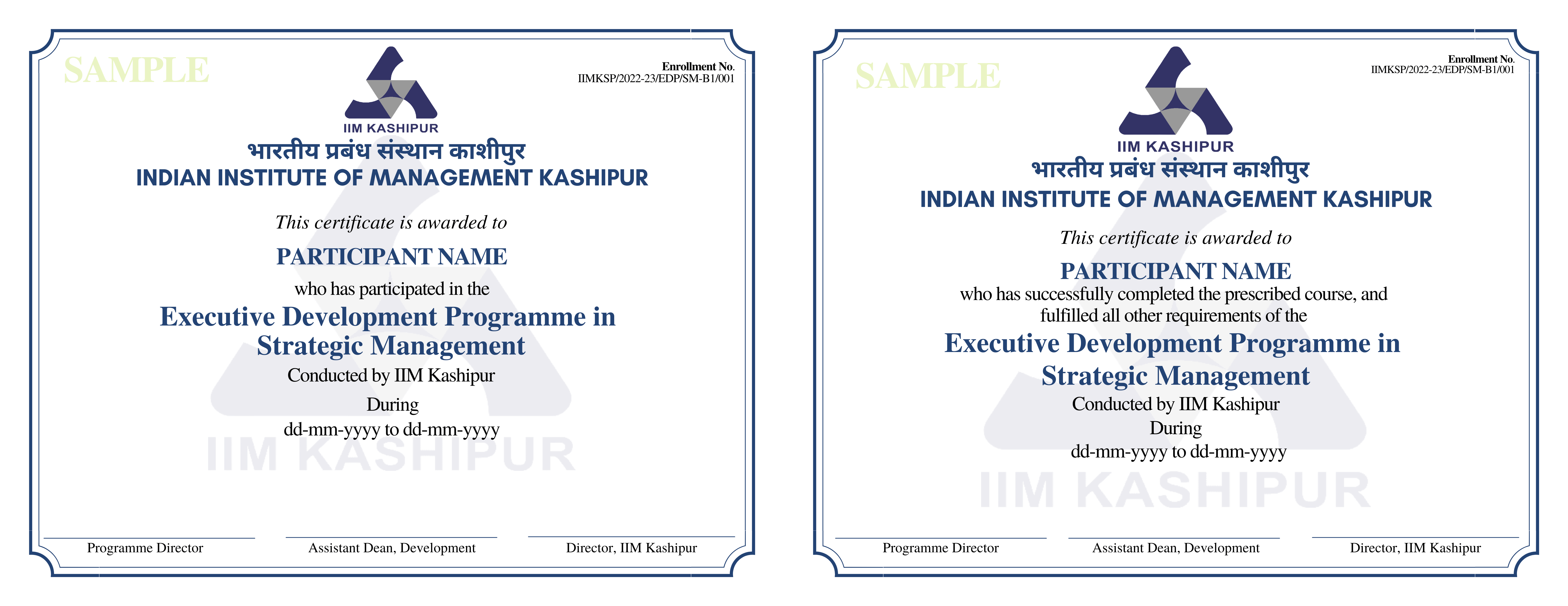 IIM Kashipur Strategic Management Certificate